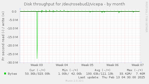 Disk throughput for /dev/rosebud2/vicepa