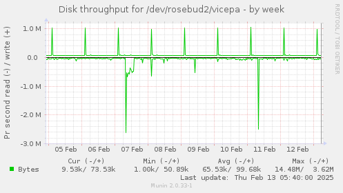 Disk throughput for /dev/rosebud2/vicepa