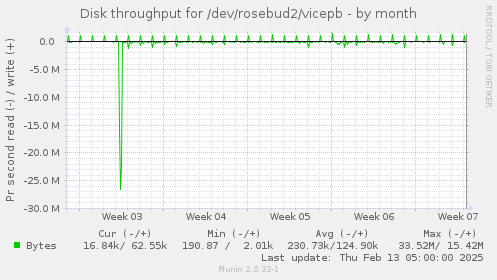 Disk throughput for /dev/rosebud2/vicepb