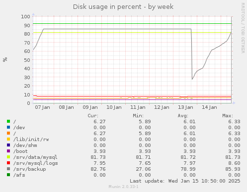 Disk usage in percent