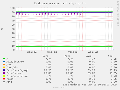 Disk usage in percent