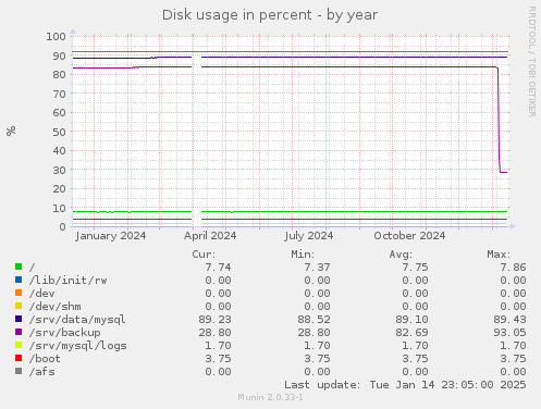 Disk usage in percent